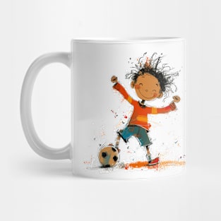 Little Boy Playing Soccer Mug
